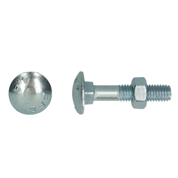 Slotbout met moer M6 x 40-80mm 200 st. per doos