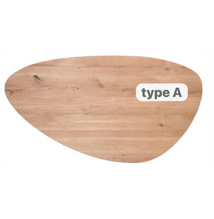 Eiken Kiezel tafelblad 280 x 135 cm met facet, type A