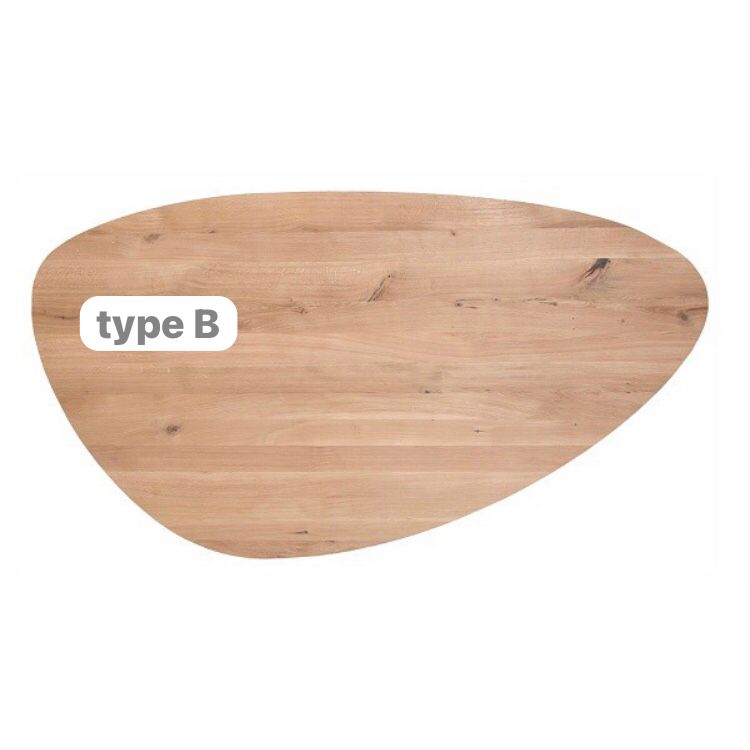 Eiken Kiezel tafelblad 280 x 135 cm met facet, type B